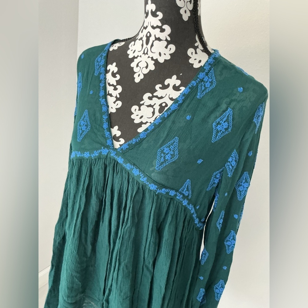 Free People Green and Blue Textured Top - Picture 3 of 15